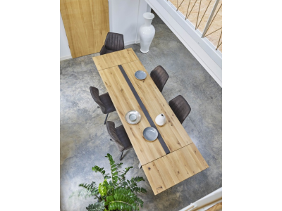 TONCA - Table repas rectangulaire insert béton 220 cm x 100  cm  2