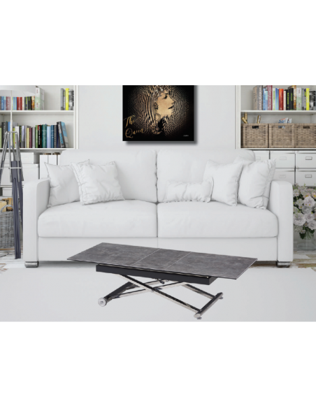 ANDY - Table basse relevable 1 allonge de 30cm 