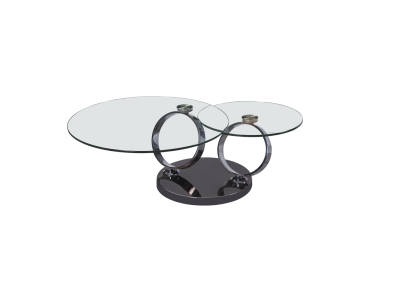 DJOKO - Table basse plateaux pivotant verre transparent  2