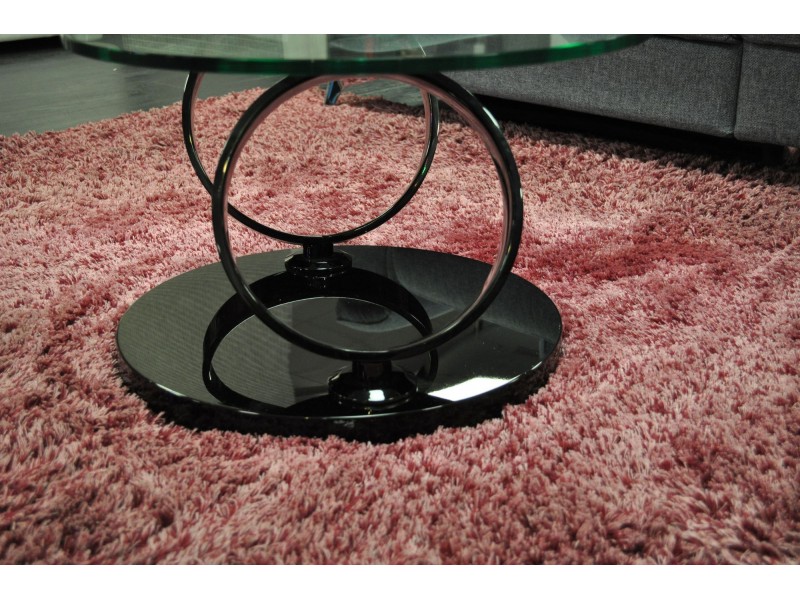 DJOKO - Table basse plateaux pivotant verre transparent 
