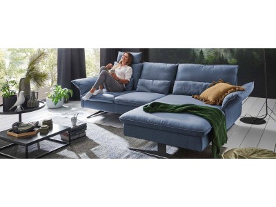 ALEXANDER - Canapé d angle méridienne, accoudoir réglable, 1 appui tête, pieds noir  2