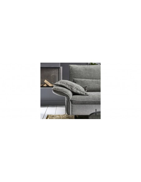 ALEXANDER - Canapé d angle méridienne, accoudoir réglable, 1 appui tête, pieds noir 
