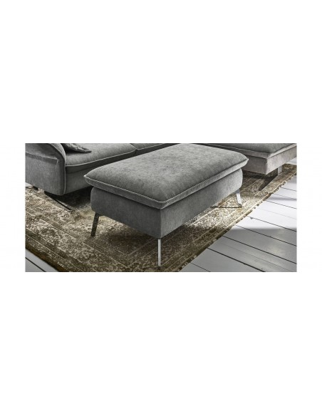 ALEXANDER - Canapé d angle méridienne, accoudoir réglable, 1 appui tête, pieds noir 