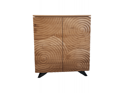 OLYMPEA - Bar 4 portes bois, avec LED 