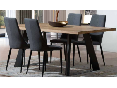 OLYMPEA - Table de séjour, pieds bois et métal  2