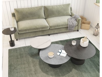 STELLA - Table basse diamètre 55cm  plateau céramique titane  2