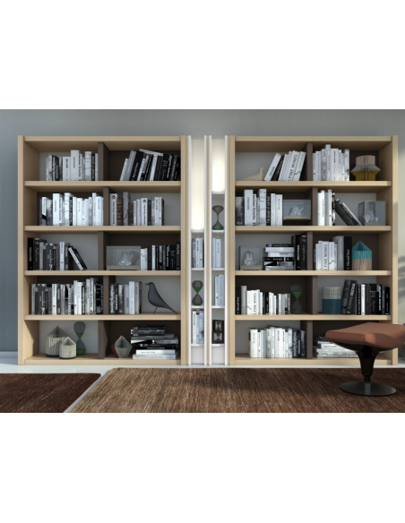 LYRA - Bibliothèque double avec éclairage 