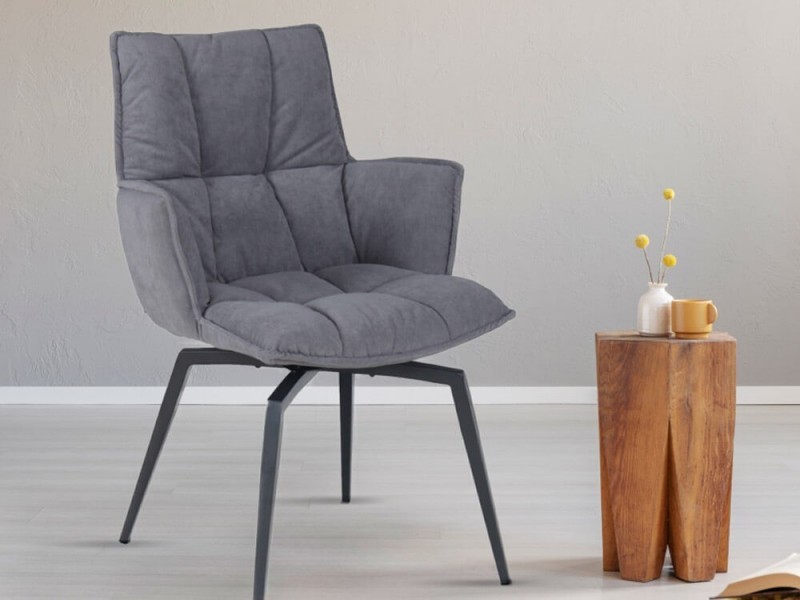 Chaise pivotante en velours SIROCCO 