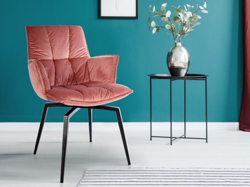 Chaise pivotante en velours SIROCCO 