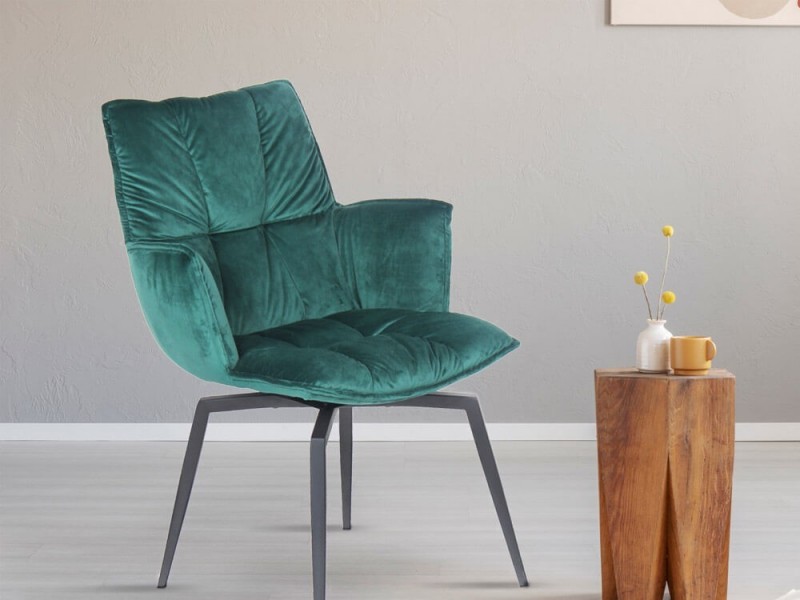 Chaise pivotante en velours SIROCCO 
