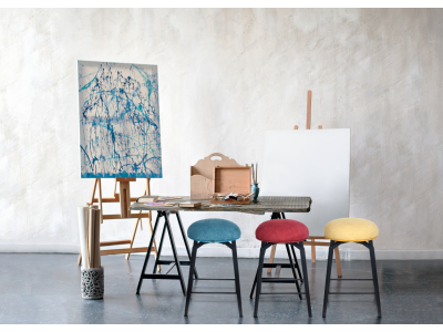 Tabouret de bar Macaron en tissu 