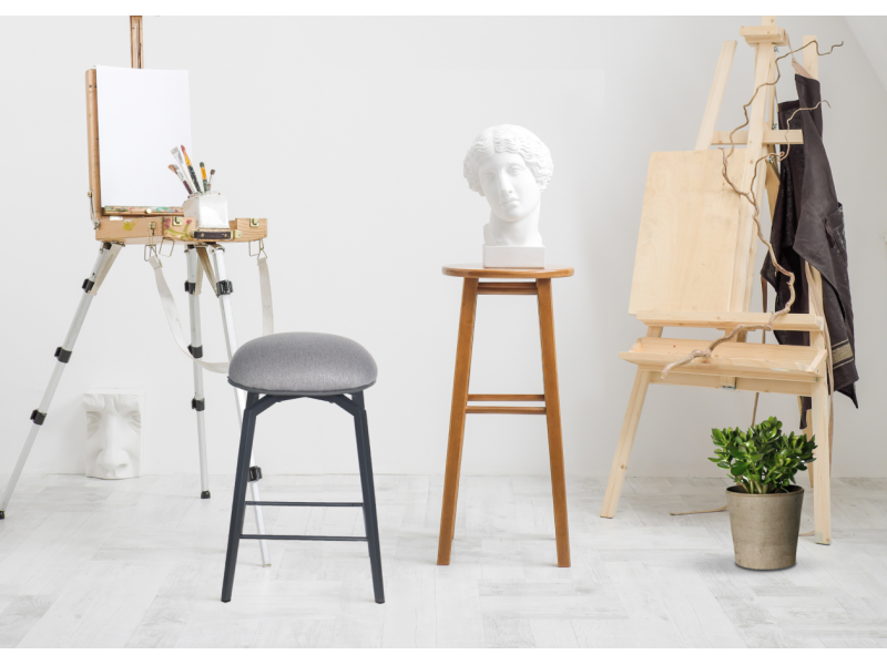 Tabouret de bar Macaron en tissu 