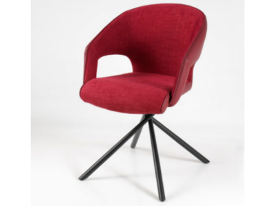 ATIKA - Chaise assise tissu et dossier en PU  2