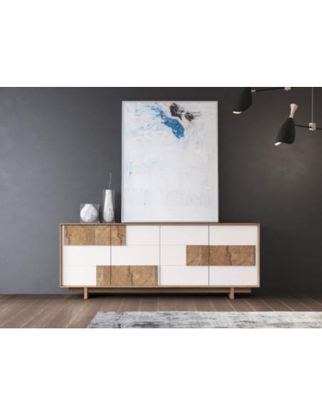 LAURENTZ - Buffet 4 portes avec tiroir interieur 