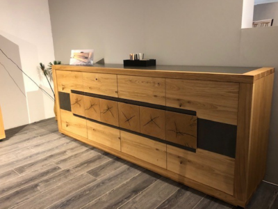 WATTEL - Buffet 4 portes plateau céramique et leds 