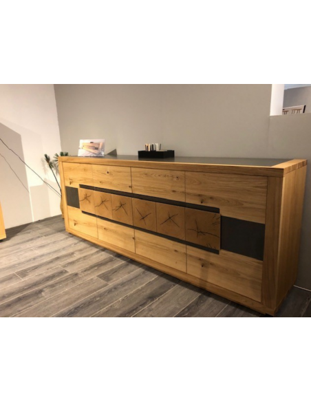WATTEL - Buffet 4 portes plateau céramique et leds 