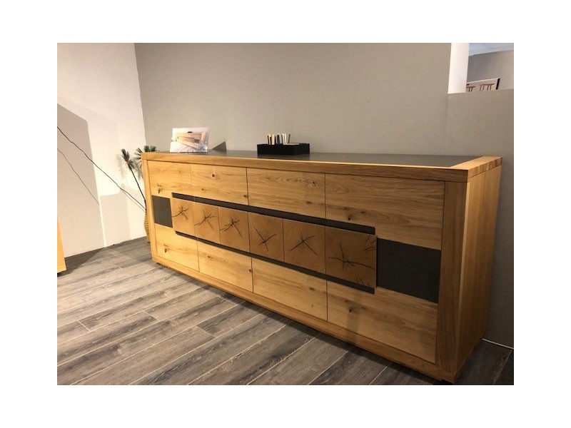 WATTEL - Buffet 4 portes plateau céramique et leds 