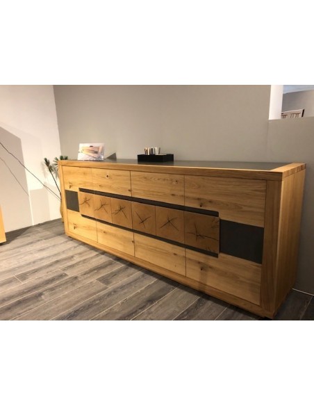 WATTEL - Buffet 4 portes plateau céramique et leds 