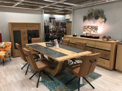 WATTEL - Table extensible 220 avec allonge céramique 80 