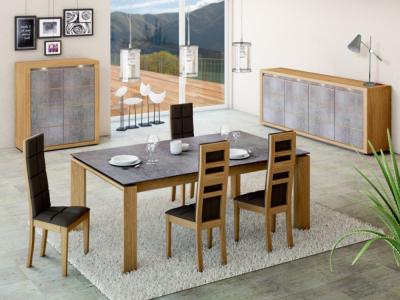 LECARON - Buffet 4 portes avec leds 