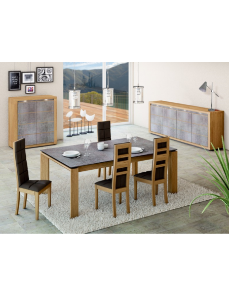LECARON - Buffet 4 portes avec leds 