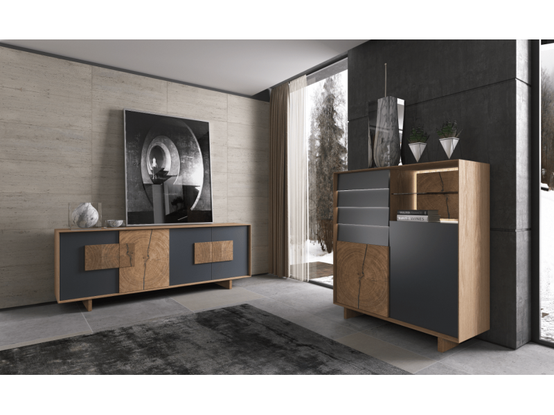 LAURENTZ - Vitrine 2 portes led Line Slim 
