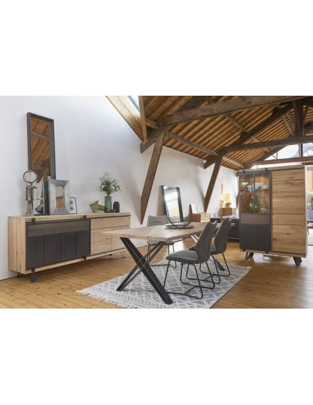 RIGA - Vitrine 1 porte coulissante avec éclairage 