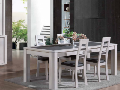 SFERA - Table XL 220 avec 2 allonges 40 et 1 allonge 90 pied central 
