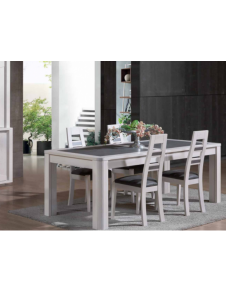 SFERA - Table XL 220 avec 2 allonges 40 et 1 allonge 90 pied central 
